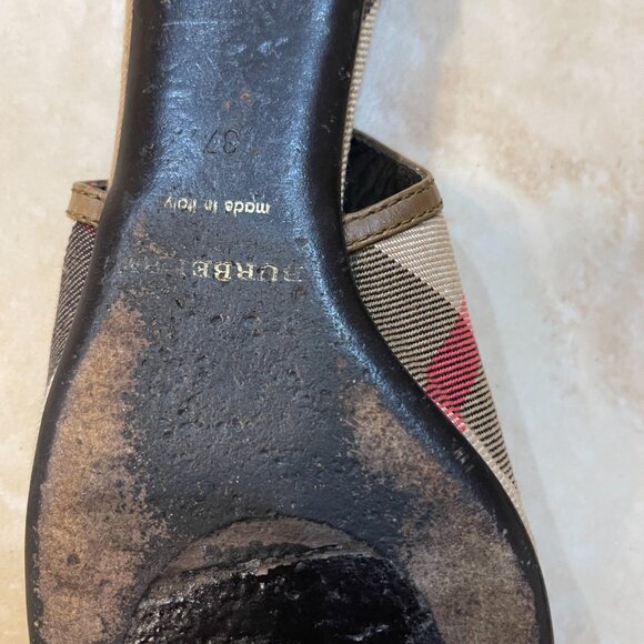 Burberry Flats for women sling back check canvas/leather - Picture 3 of 4